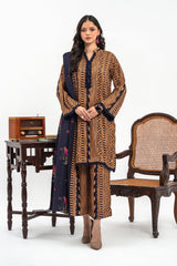 3-PC Staple Printed Shirt with Printed Shawl and Trouser CPM-3-265