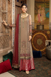 3 Pc Unstitched Embroidered Hand Work Chiffon DJW-07