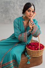 2-PC Embroidered Net Shirt with Trouser  CMA-3-285