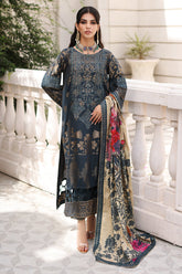 3-PC Embroidered Staple Jacquard with Zari Staple Shawl CMW-07