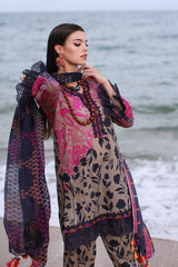 3-PC Unstitched Embroibered Lawn Shirt with Printed Chiffon Dupatta CCS4-02