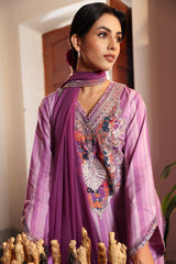 3-PC Unstitched Embroidered Lawn Shirt with Chiffon Dupatta and Trouser CS4-02