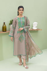 3-Pc Printed Lawn Unstitched With Voil Dupatta CP22-042