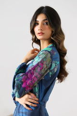 2-PC Printed Raw-Silk Shirt with Trouser CPM-3-211