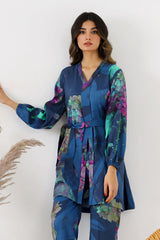2-PC Printed Raw-Silk Shirt with Trouser CPM-3-211