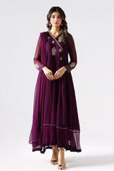 3-PC Embroidered Chiffon Shirt with Silk Trouser with Dupatta CMA-3-231