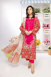 3-Pc Printed Lawn Unstitched With Chiffon Dupatta CP22-067