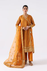 3-Pc Organza Embroidery shirt with Qlot Trouser & Organza Dupatta SCPM3-0045