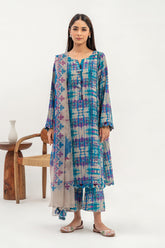3-Pc Printed Khaddar Shirt with Trouser & Chiffon Dupatta CPM-3-219
