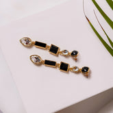 Black Stone Dangling Earrings ER-144