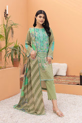 3-Pc Printed Lawn Unstitched With Voil Dupatta CP22-037