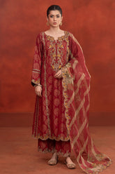 3-PC Embroidered Staple Jacquard Shirt with Organza Dupatta and Trouser CNP-3-253