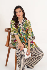 2-PC Printed Raw-Silk Shirt with Trouser CPM-3-276