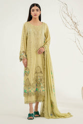 3-Pc Charizma Unstitched Embroidered Lawn With Printed Chiffon Dupatta RM3-19