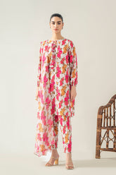 3-Pc Printed Lawn Shirt with straight trouser & Chiffon Dupatta SCPM3-0062