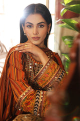 3-PC Unstitched Embroidered Lawn Shirt with Chiffon Dupatta and Trouser CS4-01