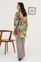 2-PC Printed Raw-Silk Shirt with Trouser CPM-3-276