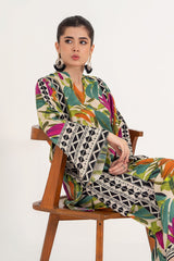 2-PC Printed Raw-Silk Shirt with Trouser CPM-3-281