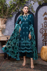 3-Pc Charizma Unstitched Embroidered Leather Suit with Velvet Shawl VLS22-01