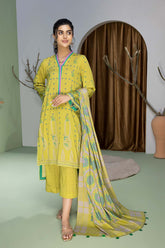 3-Pc Printed Lawn Unstitched With Voil Dupatta CP22-061