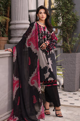 3-PC Unstitched Embroibered Lawn Shirt with Printed Chiffon Dupatta CCS4-06