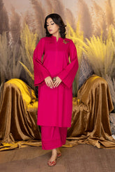 2-Pc A-Line Shirt With Cotton Qlot Trouser CPG22-70