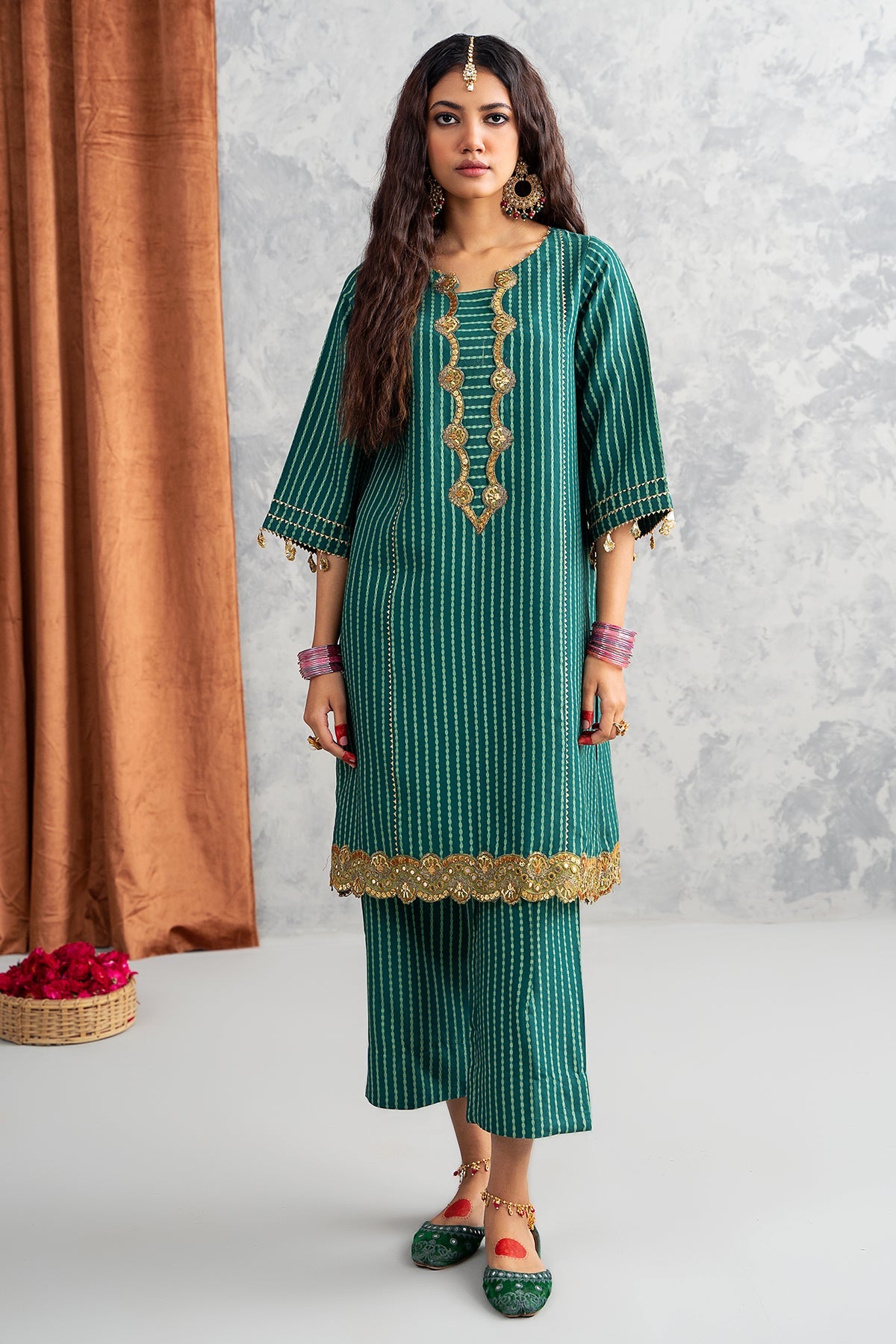 2-PC Embroidered Staple Jacquard Shirt with Trouser CNP-3-248