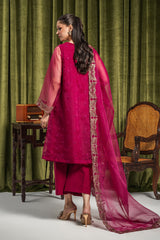 3-PC Embroidered Organza Shirt with Organza Dupatta and Trouser CMA-3-234