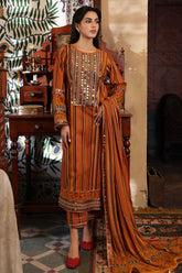 3-PC Unstitched Embroidered Lawn Shirt with Chiffon Dupatta and Trouser CS4-01