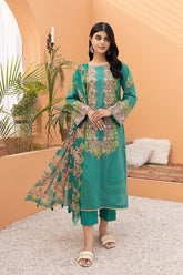 3-Pc Printed Lawn Unstitched With Voil Dupatta CP22-033