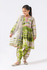 3-Pc Embroidery Shirt with Tulip Shalwar & Net Dupatta EDK-3-016