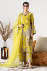 3-PC Embroidered Raw-Silk Shirt with Organza Dupatta and Trouser CPM-3-215