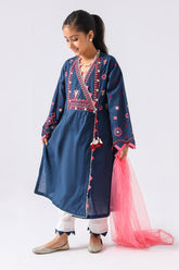 3-Pc Embroidered Shirt with trouser & Net Dupatta CKP21-22-S