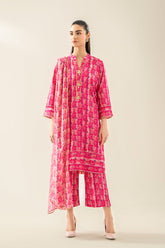 3-Pc Embroidery Shirt with Straight Trouser with Chiffon Dupatta SCMP3-022