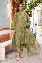 3-Pc Lawn Digital Printed Shirt With Straight Trouser and Chiffon Dupatta CPM23-71 A