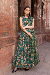 3-Pc Printed Lawn Frock With Lawn Trouser and Chiffon Dupatta FFP23-16B