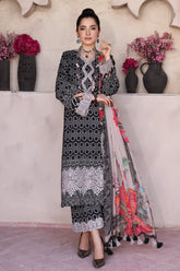3-PC Unstitched Embroibered Lawn Shirt with Printed Chiffon Dupatta CCS4-11
