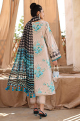 3-PC Unstitched Embroibered Lawn Shirt with Printed Chiffon Dupatta CCS4-12