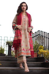 3-PC Unstitched Embroidered Khaddar Collection with Dyed Wool Shawl CNW4-07