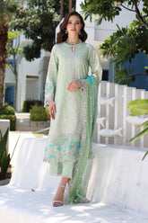3-PC UNSTITCHED EMBROIDERED LAWN SHIRT WITH EMBROIDERED CHIFFON DUPATTA CN4-16