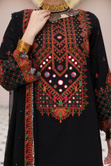 3-PC Embroidered Cotton Shirt with Chiffon Dupatta and Trouser CNP-4-06