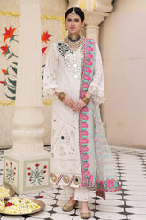 3-PC Embroidered Lawn Shirt with Poly Net Dupatta and Trouser CNP-4-025