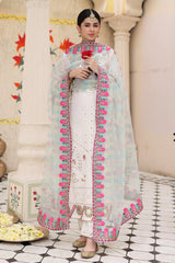3-PC Embroidered Lawn Shirt with Poly Net Dupatta and Trouser CNP-4-025