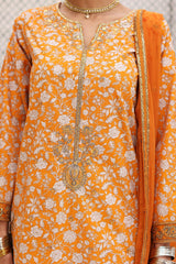 3-PC Embroidered Cotton Shirt with Chiffon Dupatta and Trouser CNP-4-02