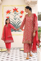 3-PC Embroidered Cotton Shirt with Chiffon Dupatta and Trouser CNP-4-01
