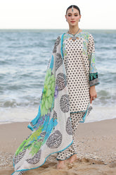 3-PC Unstitched Printed Lawn Shirt with Chiffon Dupatta and Trouser CP4-50