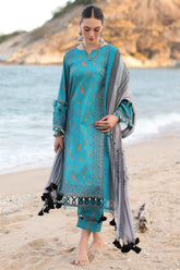 3-PC Unstitched Printed Lawn Shirt with Chiffon Dupatta and Trouser CP4-51