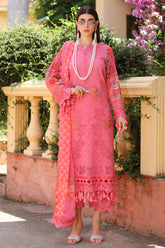 3-PC Unstitched Embroidered Lawn Shirt with Embroidered Chiffon Dupatta and Trouser CRS4-16