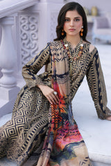 3-PC Unstitched Printed Lawn Shirt with Embroidered Chiffon Dupatta and Trouser CRB4-04
