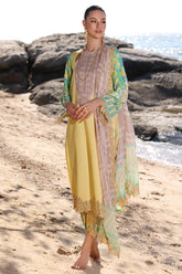 3-PC Unstitched Printed Lawn Shirt with Embroidered Chiffon Dupatta and Trouser AN4-08